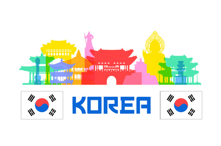 Korea Travel Landmarks.のイラスト素材