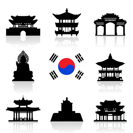 Korea Travel Landmarks. のイラスト素材