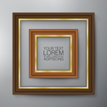 Wood Picture Frame. Vector and Illustrator.のイラスト素材
