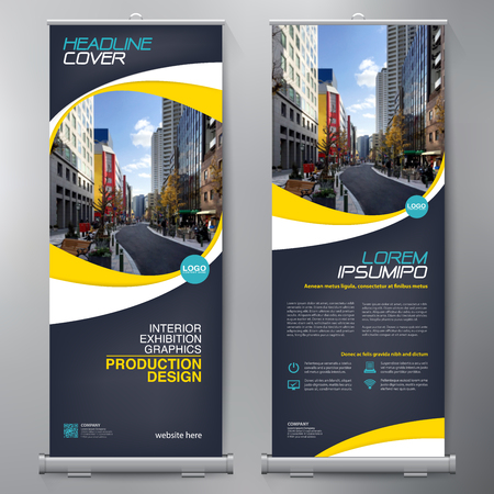 Business Roll Up. Standee Design. Banner Template. Presentation and Brochure Flyer. Vector illustrationのイラスト素材