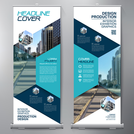Business Roll Up. Standee Design. Banner Template. Presentation and Brochure Flyer. Vector illustrationのイラスト素材