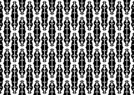 Black and white Seamless pattern  ornament decorate vector and illustrationのイラスト素材