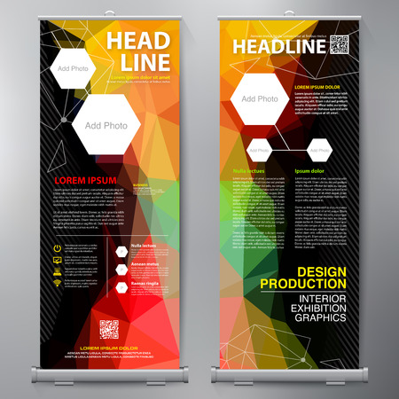 Business Roll Up. Standee Design. Banner Template. Presentation and Brochure Flyer. Vector illustrationのイラスト素材