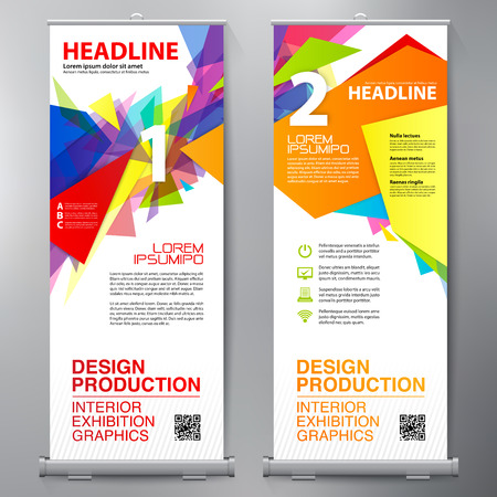 Business Roll Up. Standee Design. Banner Template. Presentation and Brochure Flyer. Vector illustrationのイラスト素材