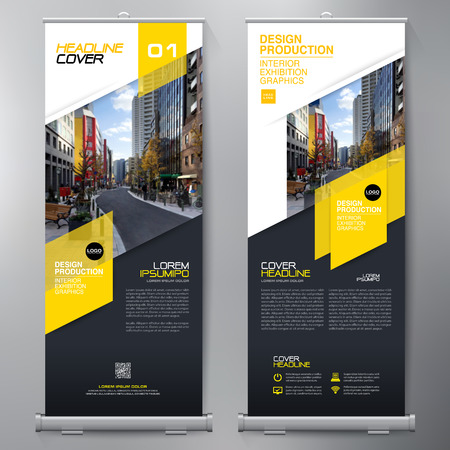 Business Roll Up. Standee Design. Banner Template. Presentation and Brochure Flyer. Vector illustrationのイラスト素材