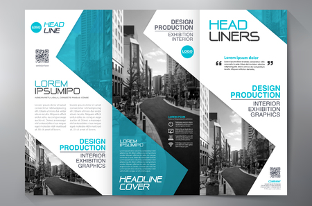 Business Brochure. Flyer Design. Leaflets 3 fold Template. Cover Book and Magazine. Annual Report Vector illustrationのイラスト素材