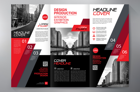 Business Brochure. Flyer Design. Leaflets 3 fold Template. Cover Book and Magazine. Annual Report Vector illustrationのイラスト素材