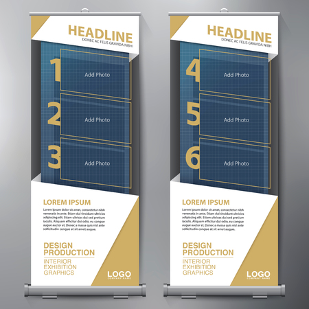 Business Roll Up. Standee Design. Banner Template. Presentation and Brochure Flyer. Vector illustrationのイラスト素材