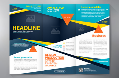 Business Brochure. Flyer Design. Leaflets 3 fold Template. Cover Book and Magazine. Annual Report Vector illustrationのイラスト素材