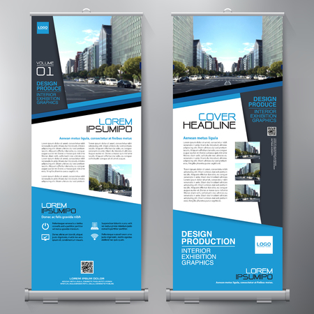 Business Roll Up. Standee Design. Banner Template. Presentation and Brochure Flyer. Vector illustrationのイラスト素材