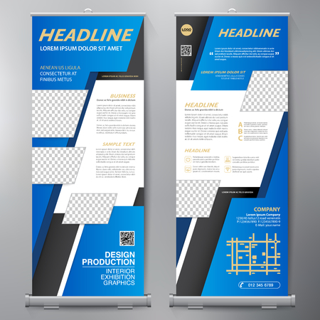 Business Roll Up. Standee Design. Banner Template. Presentation and Brochure Flyer. Vector illustrationのイラスト素材