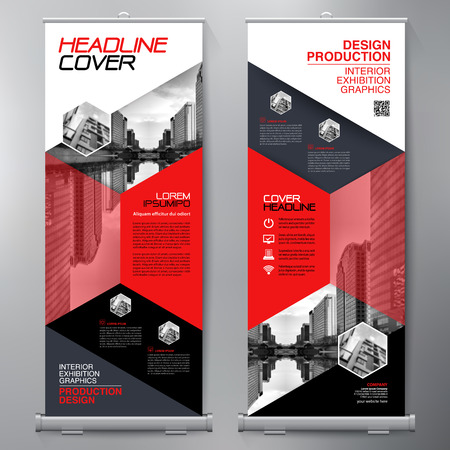 Business Roll Up. Standee Design. Banner Template. Presentation and Brochure Flyer. Vector illustrationのイラスト素材