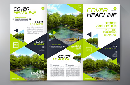 Business Brochure. Flyer Design. Leaflets 3 fold Template. Cover Book and Magazine. Annual Report Vector illustrationのイラスト素材