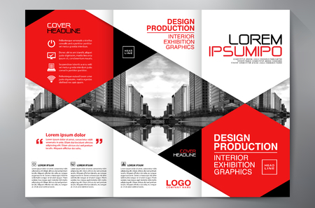 Business Brochure. Flyer Design. Leaflets 3 fold Template. Cover Book and Magazine. Annual Report Vector illustrationのイラスト素材