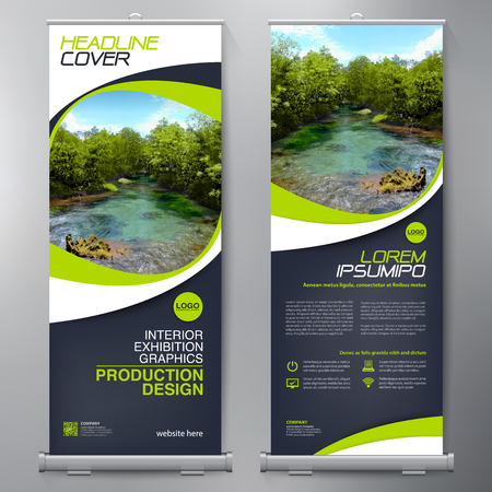 Business Roll Up. Standee Design. Banner Template. Presentation and Brochure Flyer. Vector illustrationのイラスト素材