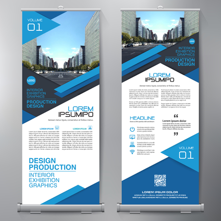 Business Roll Up. Standee Design. Banner Template. Presentation and Brochure Flyer. Vector illustrationのイラスト素材