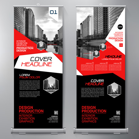 Business Roll Up. Standee Design. Banner Template. Presentation and Brochure Flyer. Vector illustrationのイラスト素材