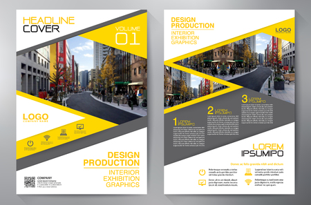 Business Brochure. Flyer Design. Leaflets a4 Template. Cover Book and Magazine. Annual Report Vector illustrationのイラスト素材