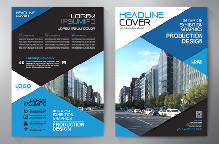 Business Brochure. Flyer Design. Leaflets a4 Template. Cover Book and Magazine. Annual Report Vector illustrationのイラスト素材