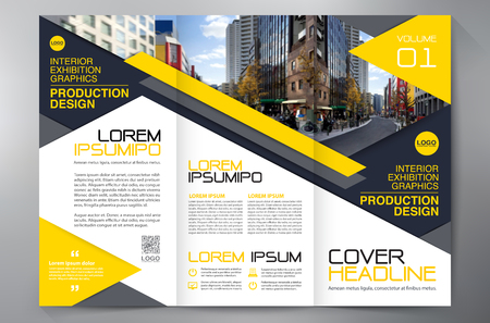 Business Brochure. Flyer Design. Leaflets 3 fold Template. Cover Book and Magazine. Annual Report Vector illustrationのイラスト素材