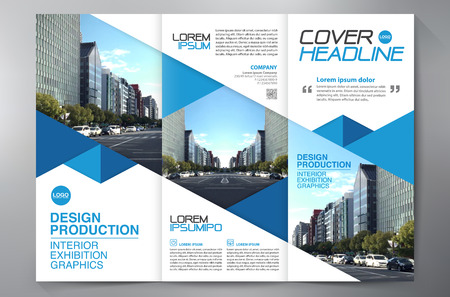 Business Brochure. Flyer Design. Leaflets 3 fold Template. Cover Book and Magazine.のイラスト素材