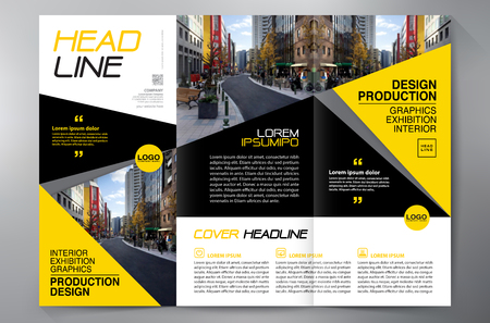 Business Brochure. Flyer Design. Leaflets 3 fold Template. Cover Book and Magazine.のイラスト素材
