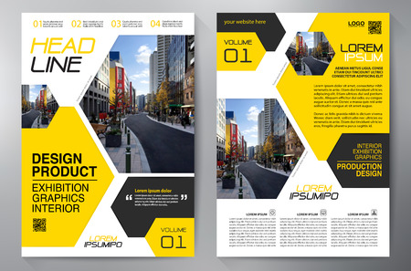 Business Brochure. Flyer Design. Leaflets a4 Template. Cover Book and Magazine. Annual Report Vector illustrationのイラスト素材
