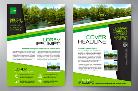 Business Brochure. Flyer Design. Leaflets a4 Template. Cover Book and Magazine. Annual Report Vector illustrationのイラスト素材