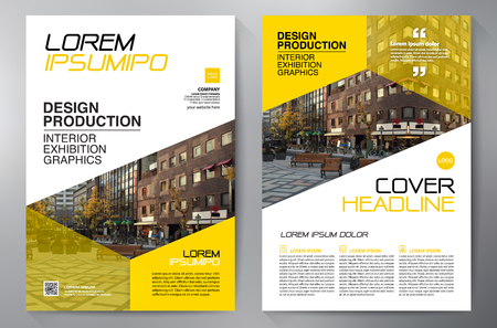 Business Brochure, Flyer Design. Leaflets Template. Cover Book and Magazine. Annual Report Vector illustrationのイラスト素材