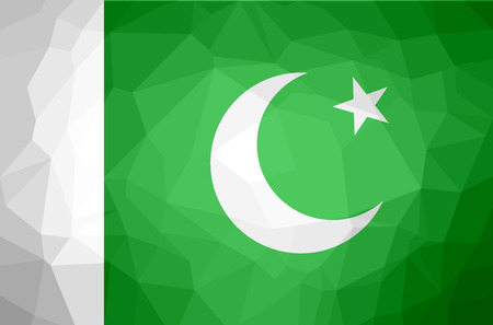Pakistan polygon flag illustration design.のイラスト素材