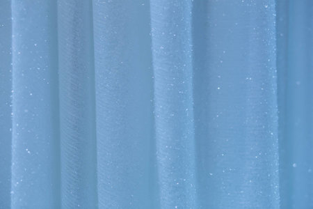 Blue relax curtainの写真素材