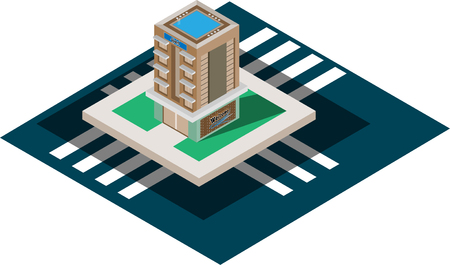Isometric building design, Vector illustration.のイラスト素材