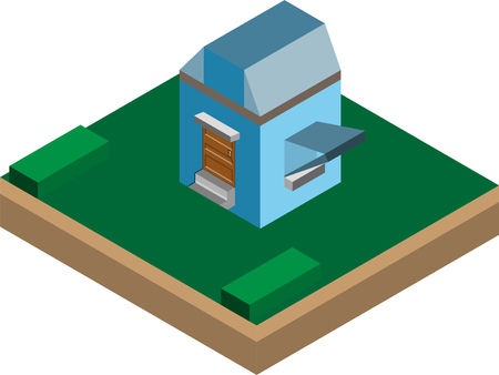 Isometric building design, Vector illustration.のイラスト素材