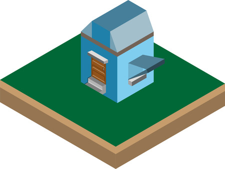 Isometric building design, Vector illustration.のイラスト素材