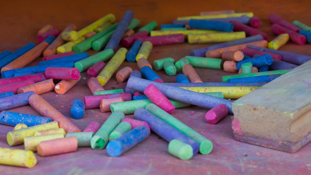 colorful chalkの写真素材