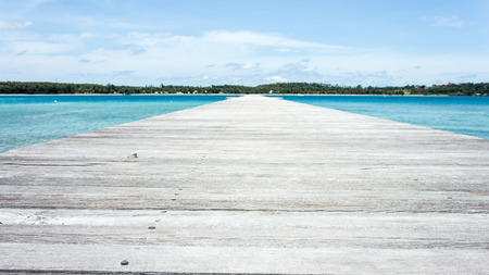jetty on the Beach and tropical sea,East of Thailandの写真素材