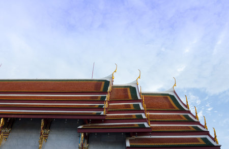 architecture Wat Rakang in sunset ,Bangkok Thailand