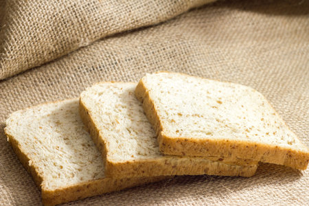 whole wheat bread  on the sack background