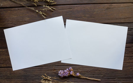 white paper on old wooden background,copy space