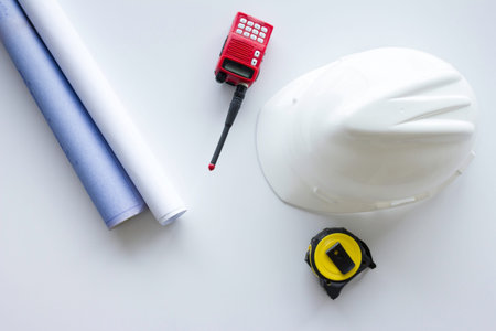 construction equipment on white background