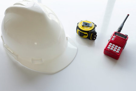 construction equipment on white backgroundの写真素材