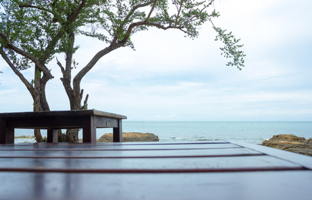 Beach chair look to the sea in Koh Samet, Thailandの写真素材