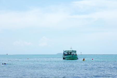 fishing boat back to Island at sea  Thailandの写真素材