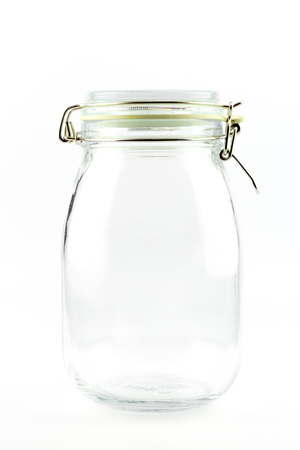 A glass jar isolated on white background, object in kitchenの写真素材