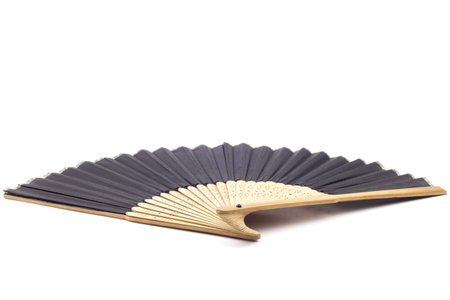 Japan traditional folding fan isolate on white backgroundの写真素材