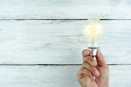 Light bulk in hand,concept idea.	の写真素材