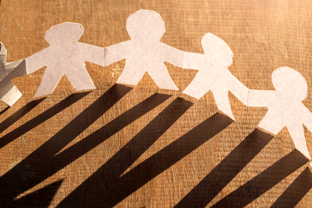 Human Chain Paperの写真素材