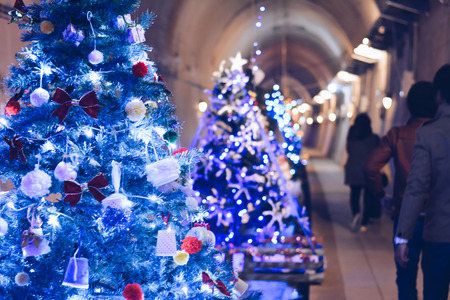 Christmas tree and Christmas decorationsの写真素材