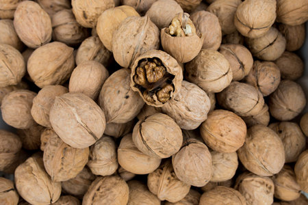 pecans nuts in a market at china