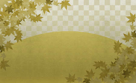 Background material to feel the sum Gold Ichimatsu pattern autumn leavesの写真素材